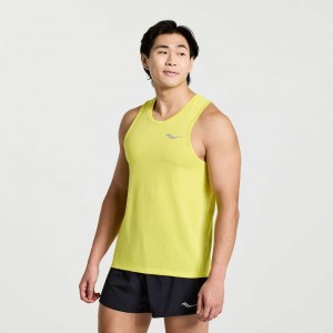 Yellow Saucony Stopwatch Men's Singlet | ISRAEL NICKVS