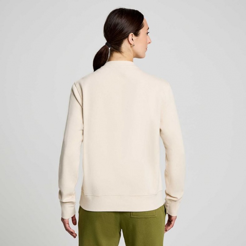 Beige Saucony Recovery Crew Women's Sweatshirt | ISRAEL FRSMAE