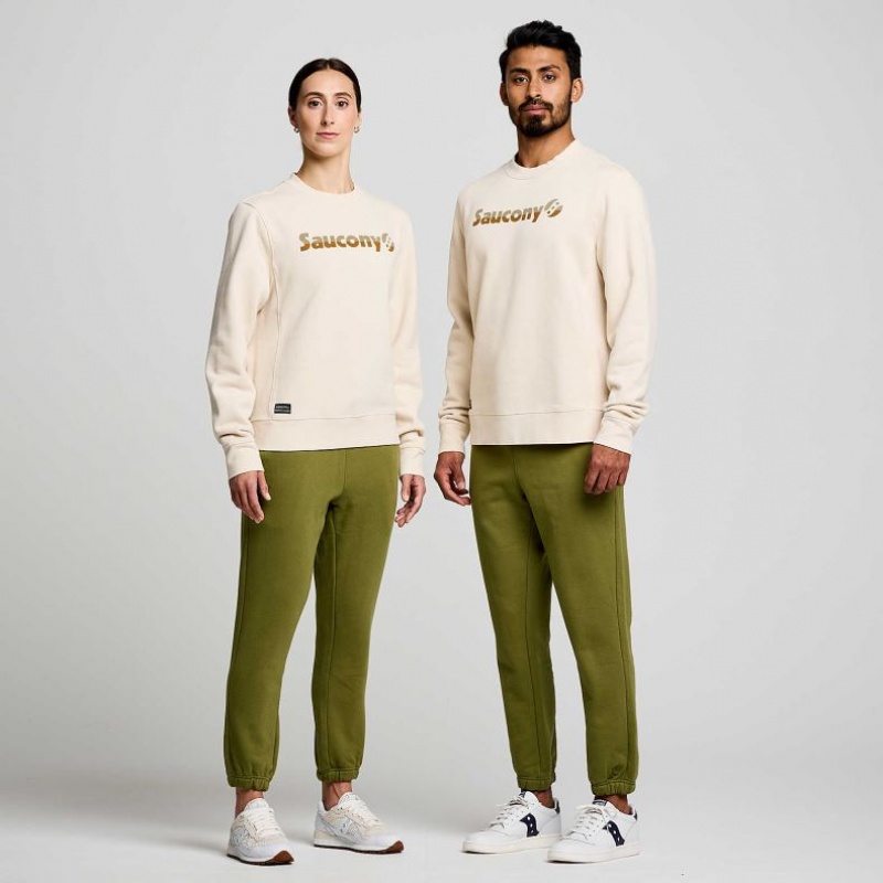 Beige Saucony Recovery Crew Women's Sweatshirt | ISRAEL FRSMAE