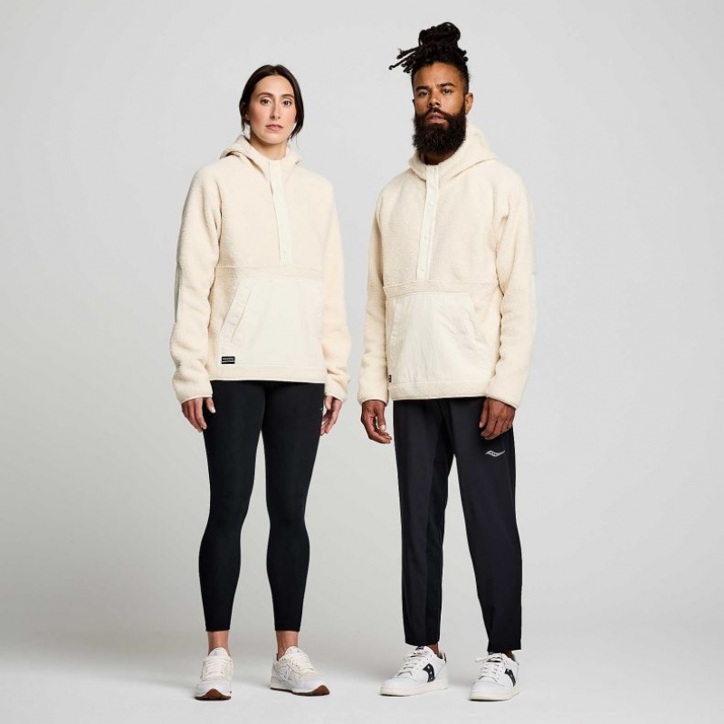 Beige Saucony Recovery Sherpa Pullover Women's Hoodie | ISRAEL FHYXQJ