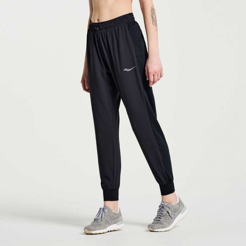 Black Saucony Boston Woven Women's Jogger | ISRAEL IKBAHF