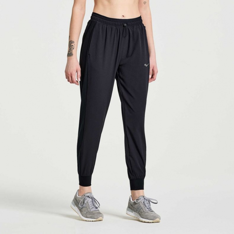 Black Saucony Boston Woven Women's Jogger | ISRAEL IKBAHF