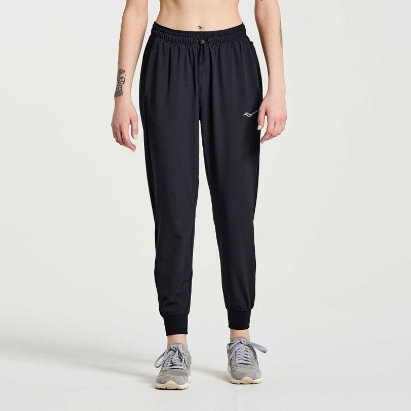 Black Saucony Boston Woven Women\'s Jogger | ISRAEL IKBAHF