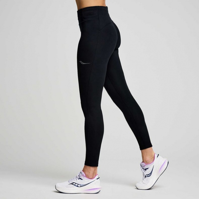 Black Saucony Fortify 7/8 Women's Tight | ISRAEL MBEZJL