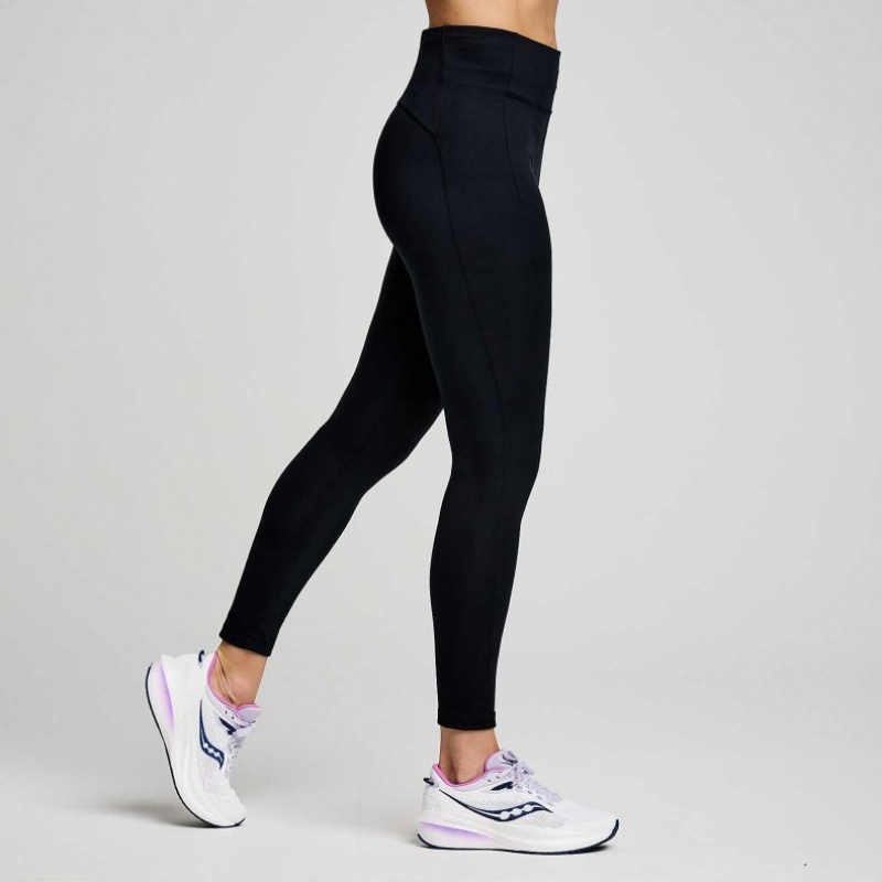 Black Saucony Fortify 7/8 Women's Tight | ISRAEL MBEZJL