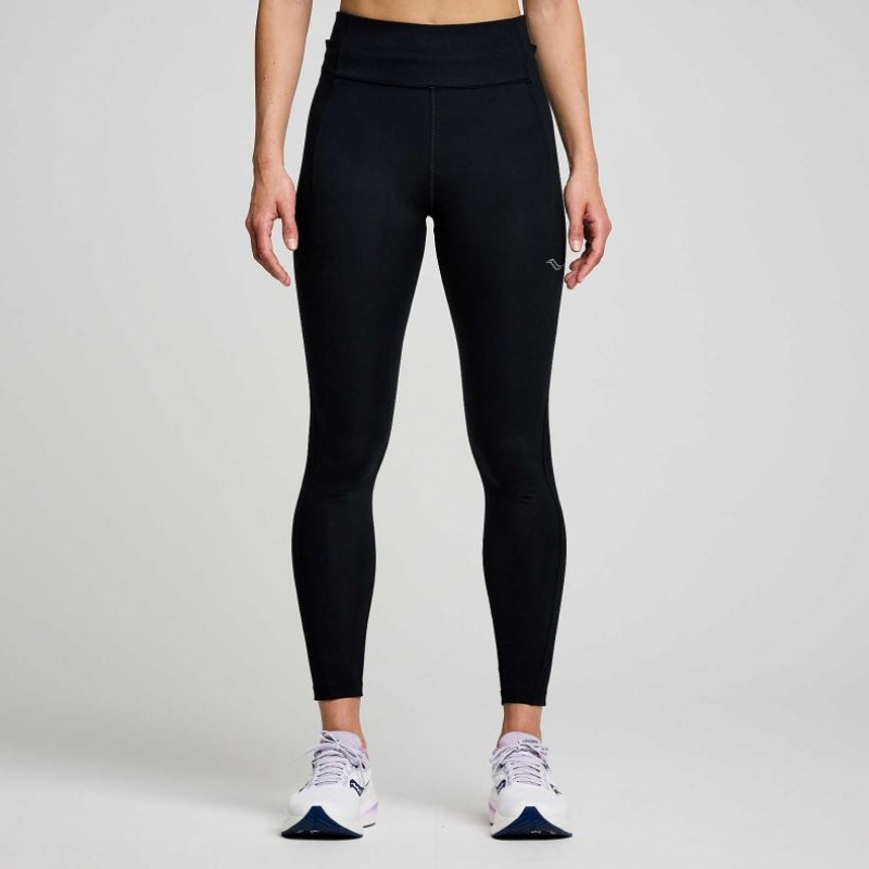 Black Saucony Fortify 7/8 Women\'s Tight | ISRAEL MBEZJL