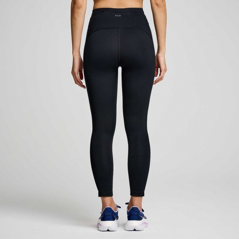 Black Saucony Fortify Crop Women's Tight | ISRAEL KTOLCF