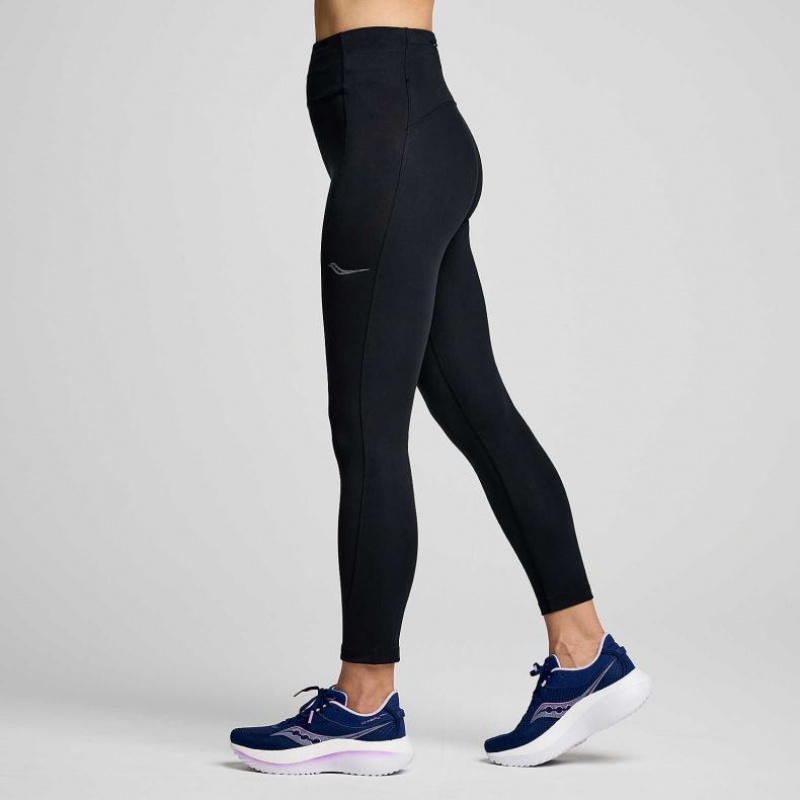 Black Saucony Fortify Crop Women's Tight | ISRAEL KTOLCF