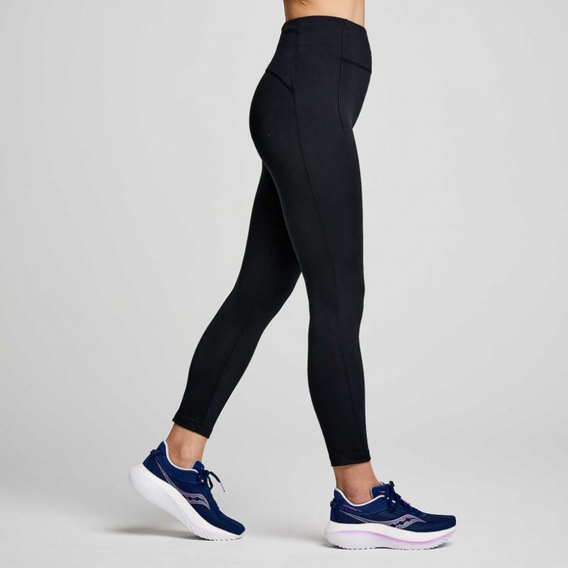 Black Saucony Fortify Crop Women's Tight | ISRAEL KTOLCF