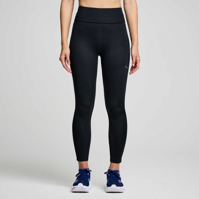 Black Saucony Fortify Crop Women\'s Tight | ISRAEL KTOLCF