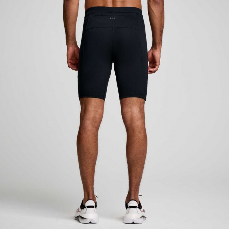 Black Saucony Fortify Lined Half Men's Tight | ISRAEL NSOVJC