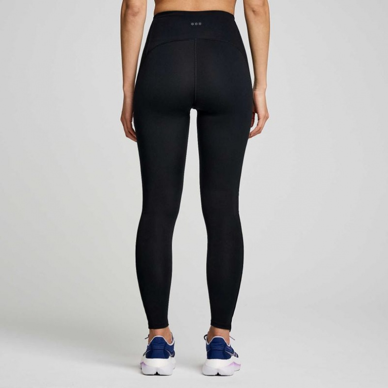 Black Saucony Fortify Viz Women's Tight | ISRAEL VKXQSM