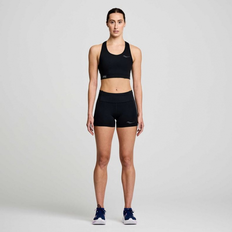 Black Saucony Fortify Women's Bra | ISRAEL WNJKVE