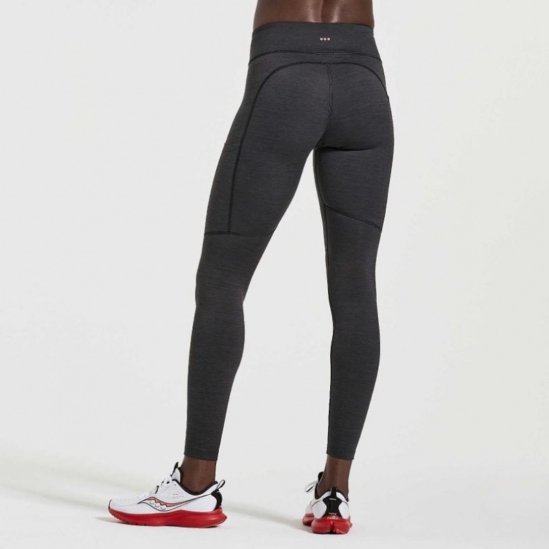 Black Saucony Fortify Women's Tight | ISRAEL QLWPVR