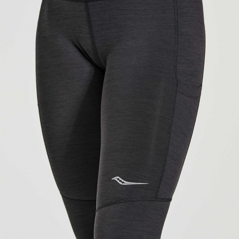 Black Saucony Fortify Women's Tight | ISRAEL QLWPVR