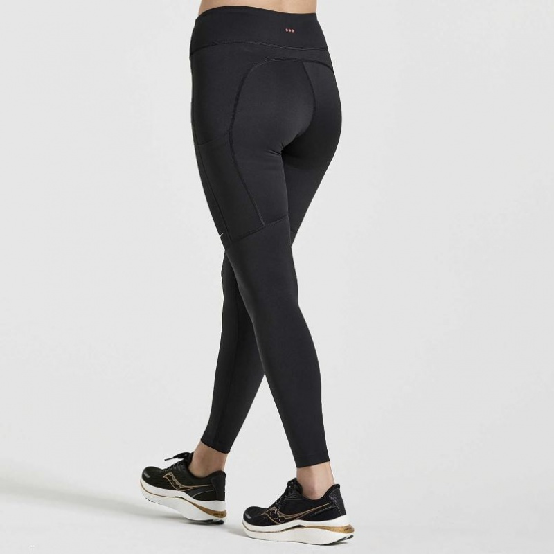 Black Saucony Fortify Women's Tight | ISRAEL KONGAB