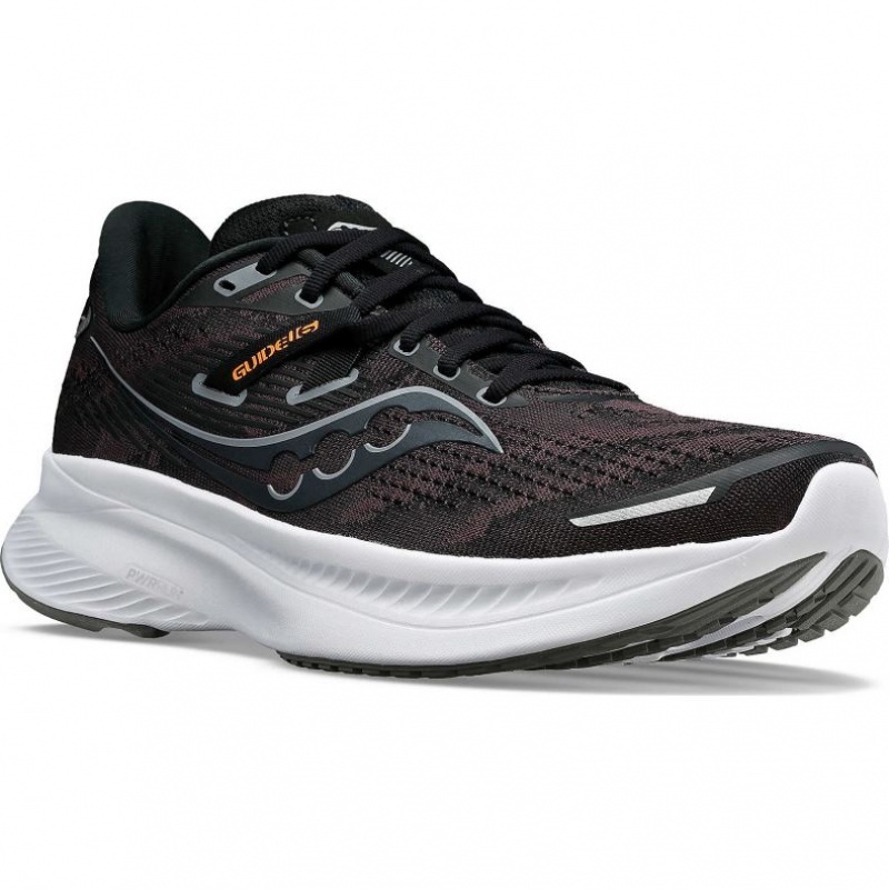 Black Saucony Guide 16 Men's Running Shoes | ISRAEL OHRNZA