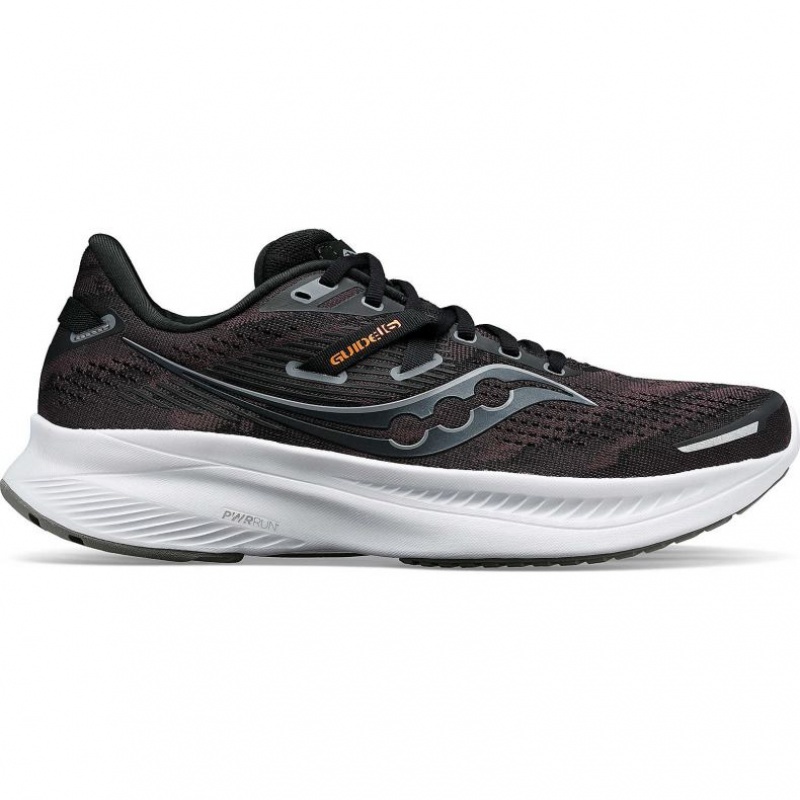 Black Saucony Guide 16 Men\'s Running Shoes | ISRAEL OHRNZA