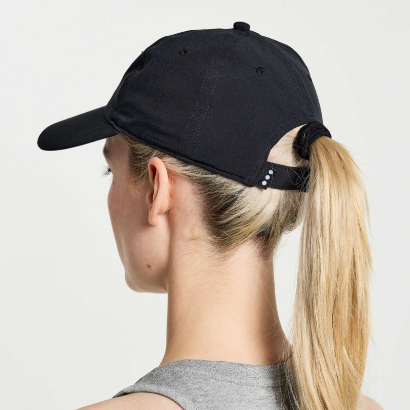 Black Saucony Outpace Petite Women's Hat | ISRAEL VGOKUS