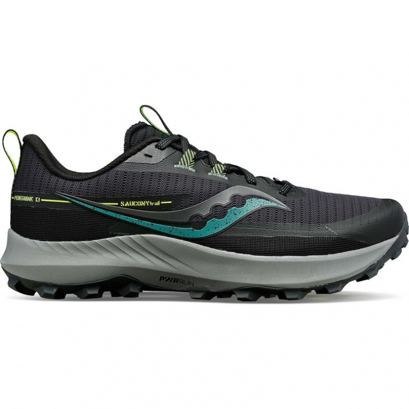 Black Saucony Peregrine 13 Men\'s Trail Running Shoes | ISRAEL MDUGCI