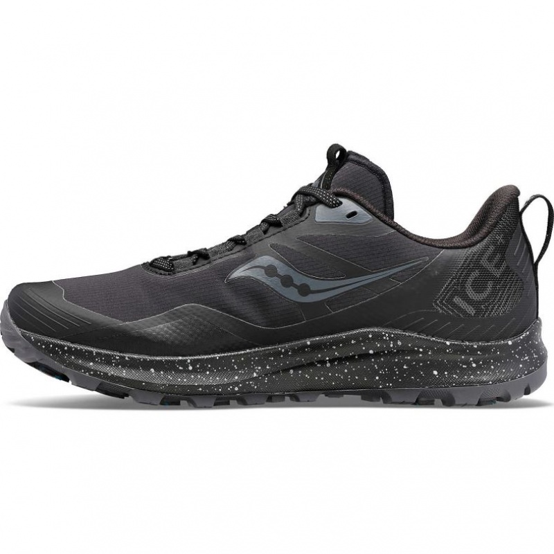 Black Saucony Peregrine ICE+ 3 Men's Running Shoes | ISRAEL YZODGM