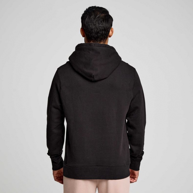 Black Saucony Recovery Men's Hoodie | ISRAEL CAJHRD