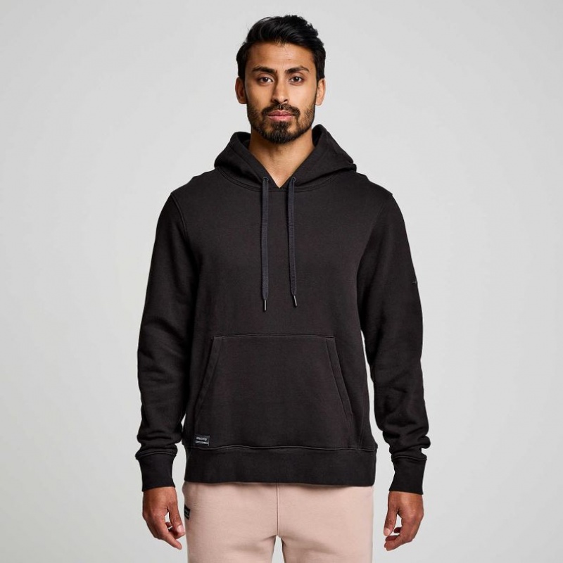 Black Saucony Recovery Men\'s Hoodie | ISRAEL CAJHRD