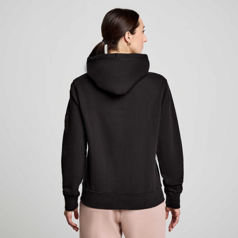 Black Saucony Recovery Women's Hoodie | ISRAEL MKUFQY