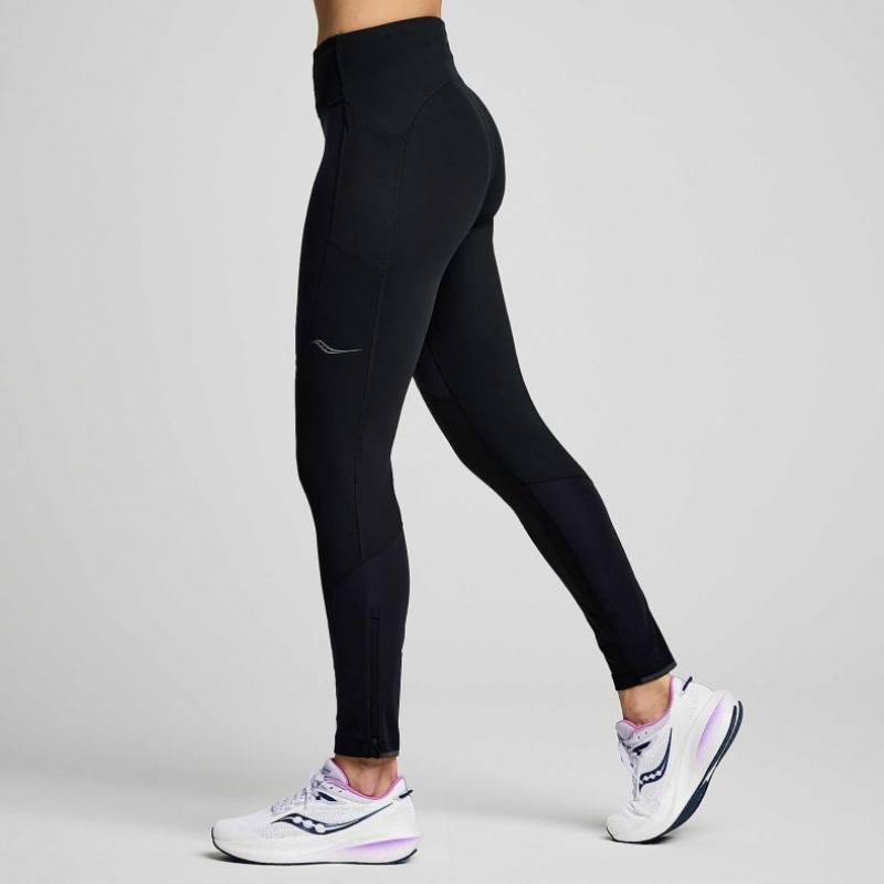 Black Saucony Runshield Women's Tight | ISRAEL FLGUND