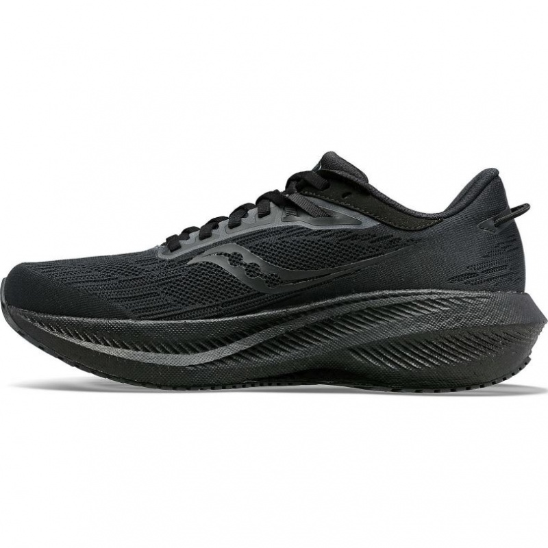 Black Saucony Triumph 21 Men's Running Shoes | ISRAEL ZJUFMK