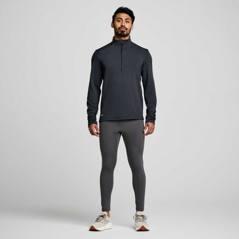 Black Saucony Triumph 3D 1/2 Zip Men's Sweatshirt | ISRAEL SDPWFN