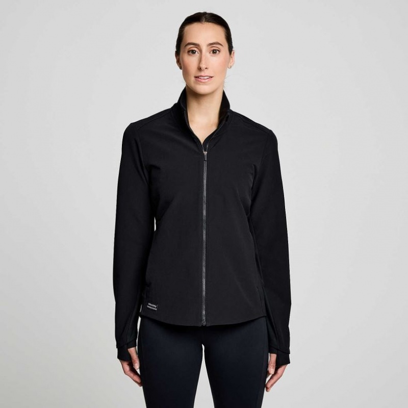 Black Saucony Triumph Women\'s Jacket | ISRAEL RQWTMU