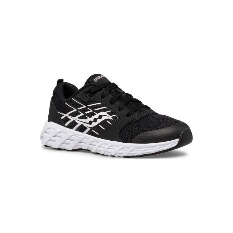 Black Saucony Wind 2.0 Lace Big Kids' Sneakers | ISRAEL BVEQDK