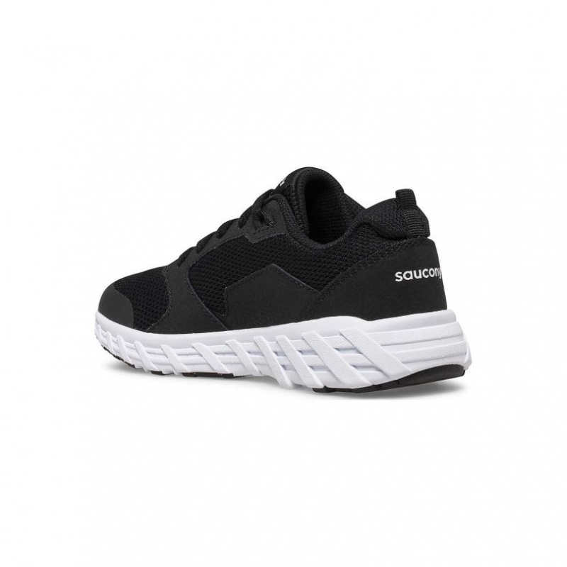 Black Saucony Wind 2.0 Lace Big Kids' Sneakers | ISRAEL BVEQDK