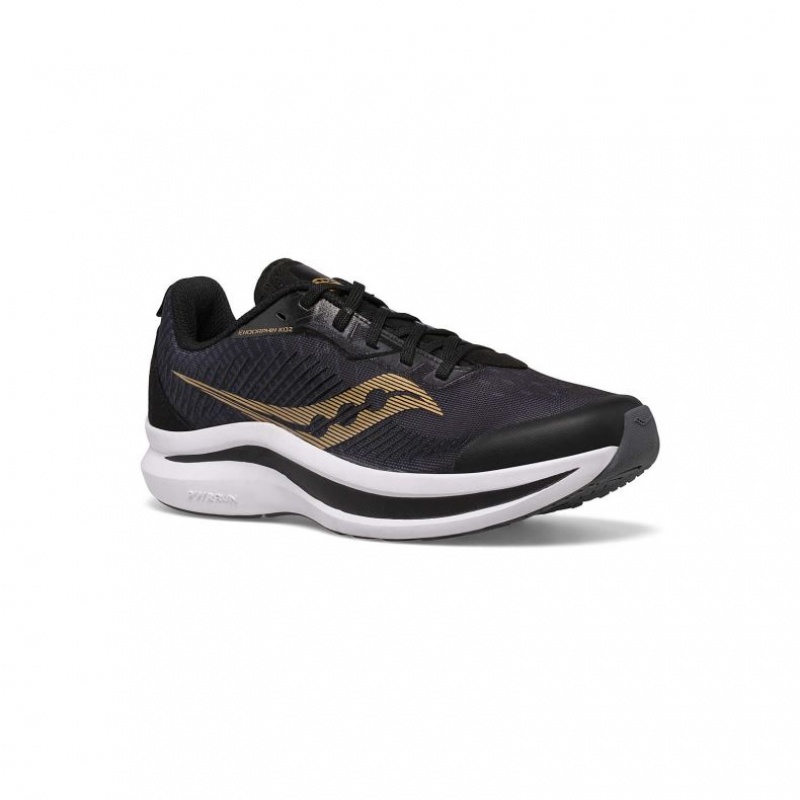 Black / Gold Saucony Endorphin KDZ Big Kids' Sneakers | ISRAEL PILFWR