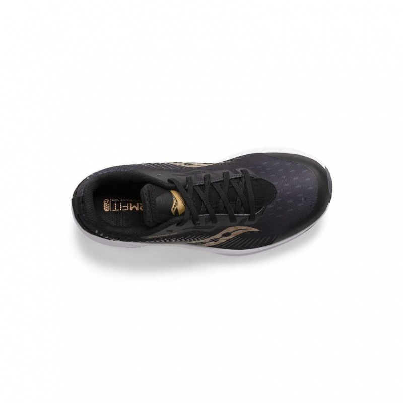 Black / Gold Saucony Endorphin KDZ Big Kids' Sneakers | ISRAEL PILFWR