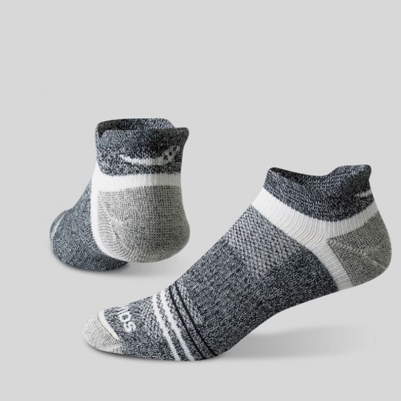 Black / Grey Saucony Inferno Merino Wool Blend No Show 3-Pack Men's Socks | ISRAEL CWSKTR