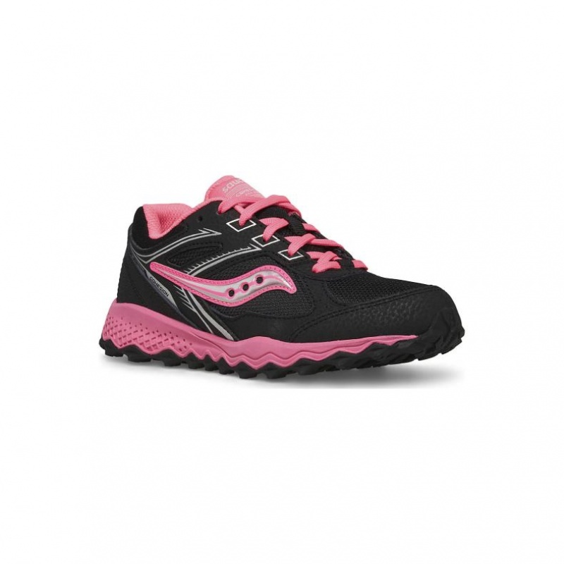 Black / Pink Saucony Cohesion TR14 Lace Big Kids' Sneakers | ISRAEL YEWOPD