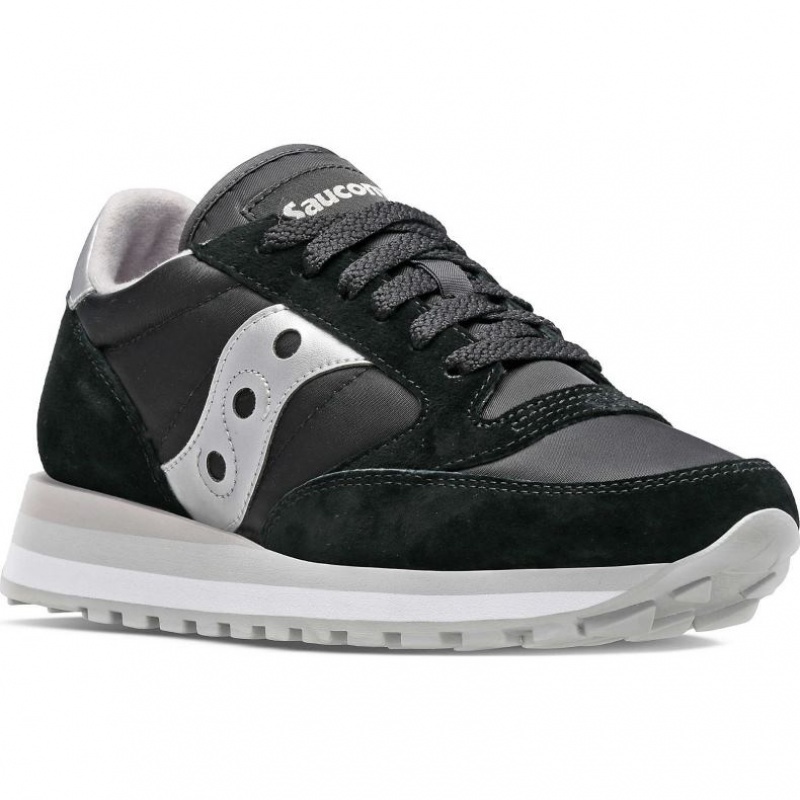 Black / Silver Saucony Jazz Triple Women's Sneakers | ISRAEL RGXPQS