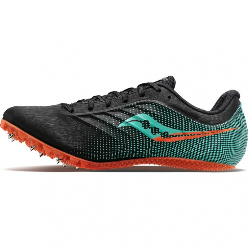 Black / Turquoise Saucony Spitfire 5 Men's Spikes | ISRAEL ZWYXAO