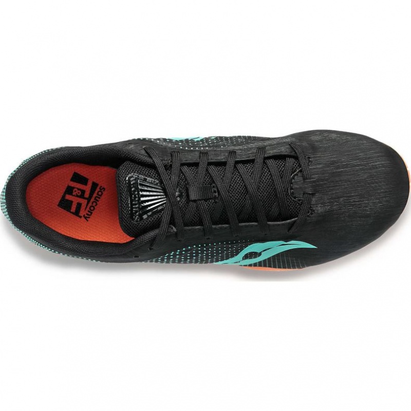 Black / Turquoise Saucony Spitfire 5 Men's Spikes | ISRAEL ZWYXAO