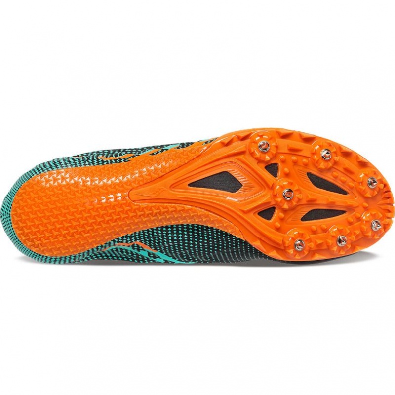 Black / Turquoise Saucony Spitfire 5 Men's Spikes | ISRAEL ZWYXAO