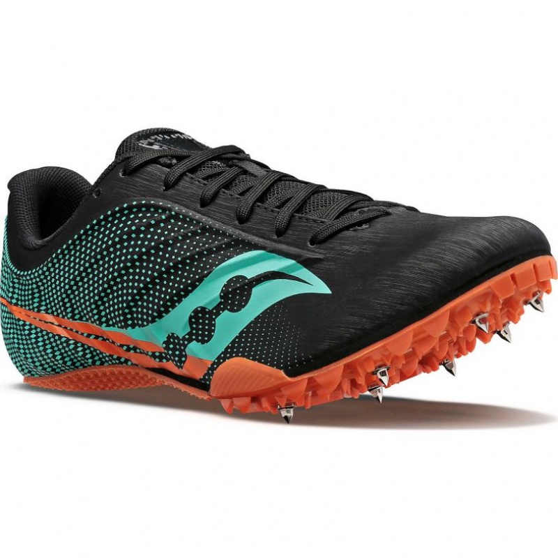 Black / Turquoise Saucony Spitfire 5 Men's Spikes | ISRAEL ZWYXAO