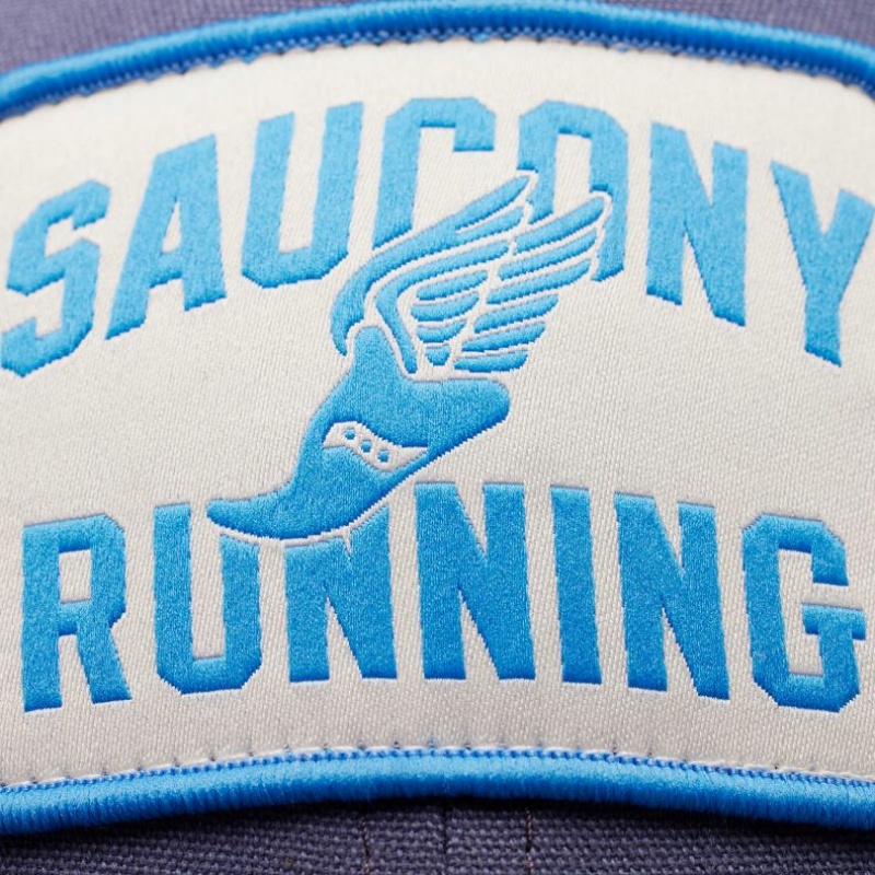 Blue Saucony Adjustable Snap Back Men's Trucker Hats | ISRAEL GVXRBF