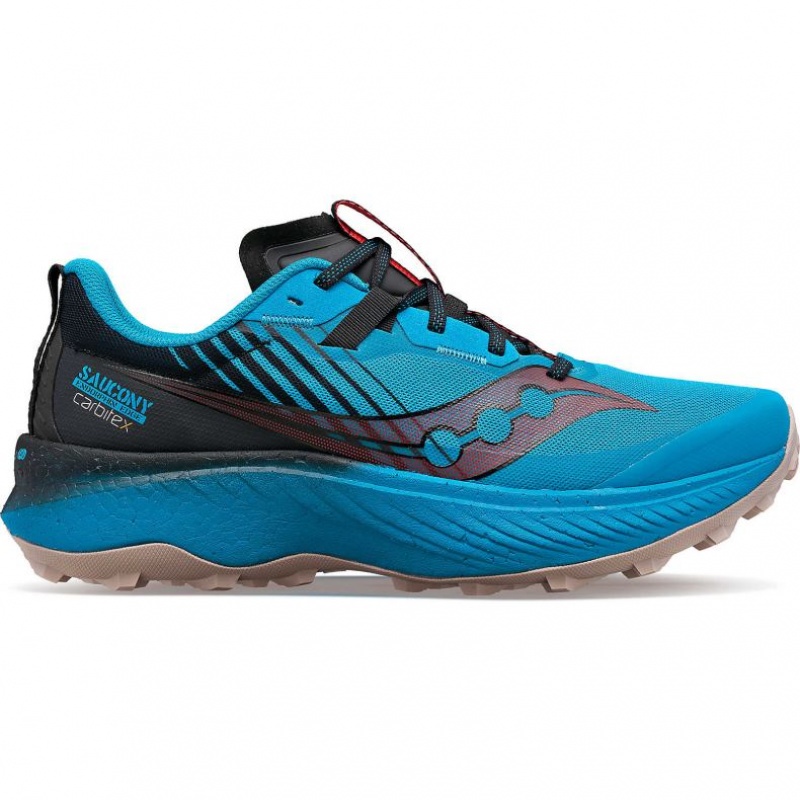 Blue Saucony Endorphin Edge Men\'s Trail Running Shoes | ISRAEL GPFKUQ