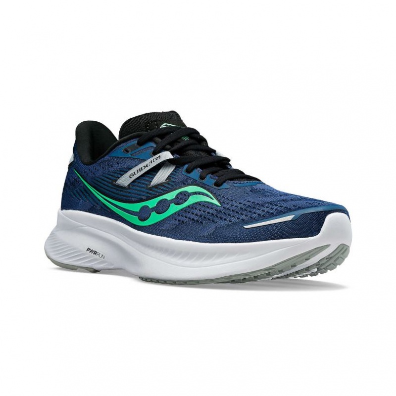 Blue Saucony Guide 16 Men's Running Shoes | ISRAEL MTGXFJ