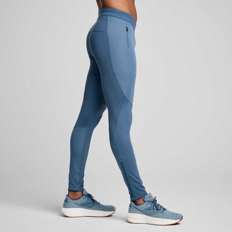 Blue Saucony Runshield Men's Tight | ISRAEL MGPHWV