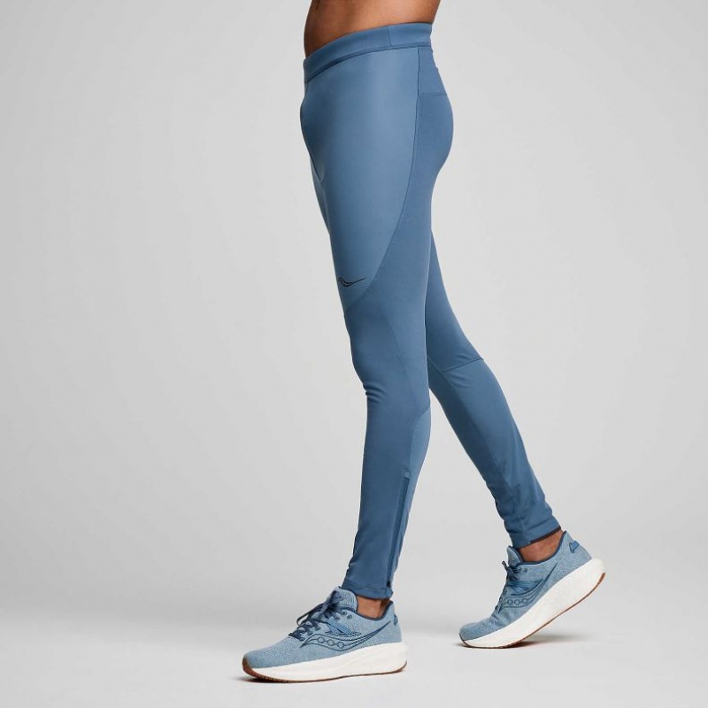 Blue Saucony Runshield Men's Tight | ISRAEL MGPHWV