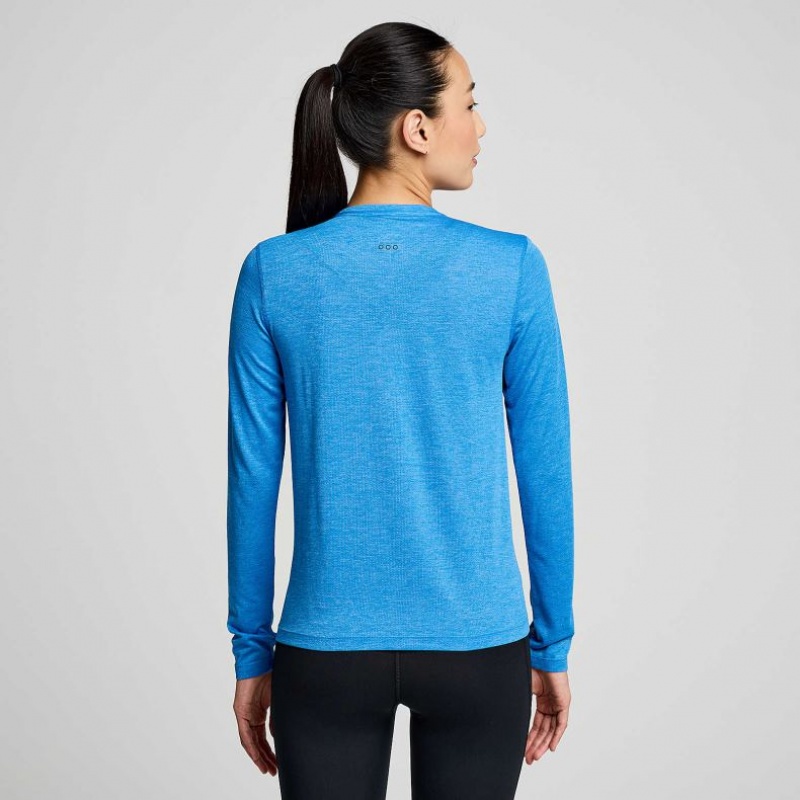 Blue Saucony Stopwatch Long Sleeve Women's T-Shirt | ISRAEL HSVPFE