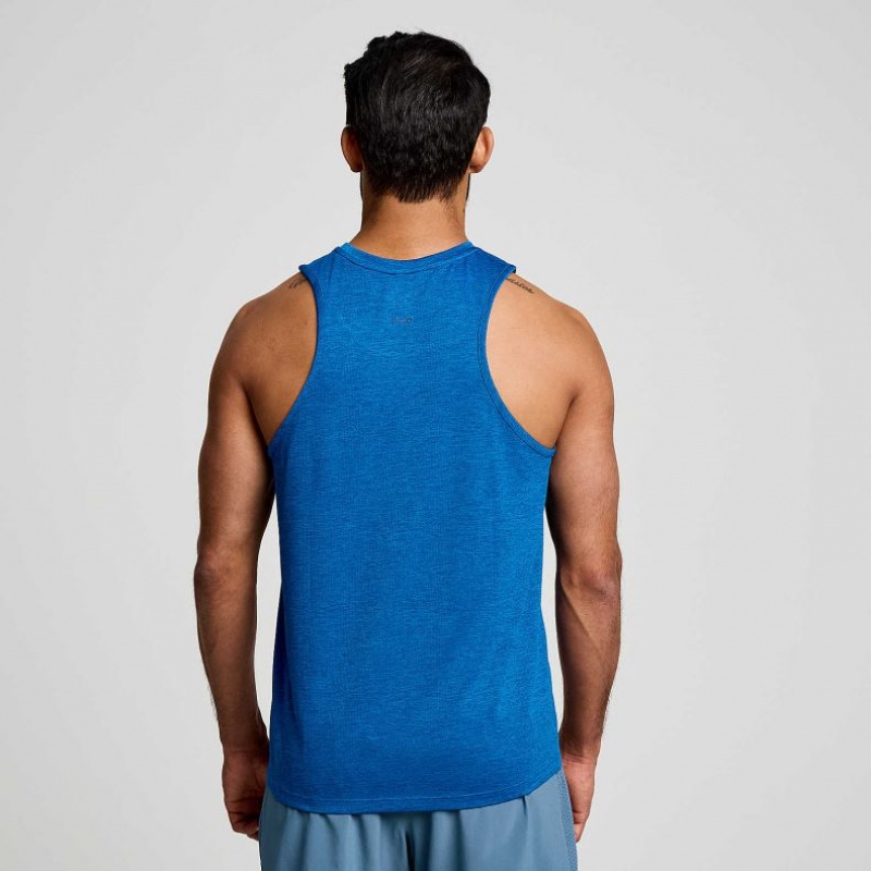 Blue Saucony Stopwatch Men's Singlet | ISRAEL IUMRON